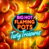 Big Hot Flaming Pots Tasty Treasures Logo