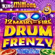 12 Masks of Fire Drum Frenzy King Millions Logo