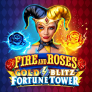 Fire and Roses Gold Blitz Fortune Tower Logo