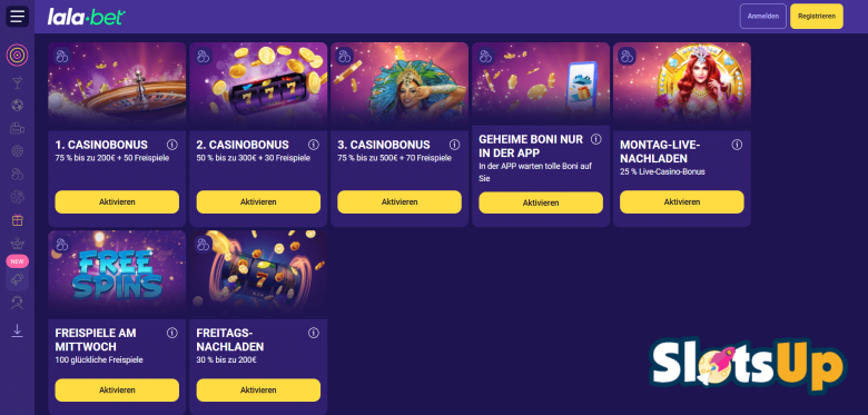 LalaBet Online-Kasino-Bonusse