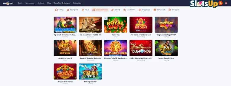 Mr.Bet Online Kasino Spielautomaten