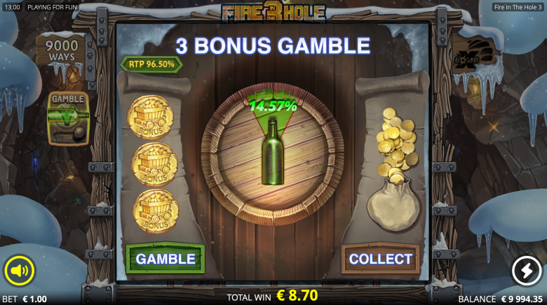 Fire in the Hole 3 Bonus Gamble