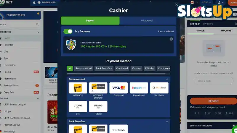 20Bet Einzahlungen