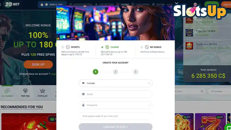 20Bet Anmeldung 2