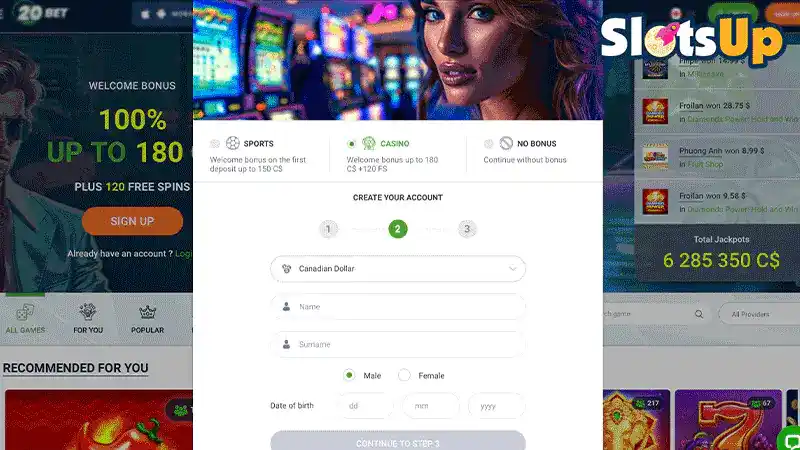 20Bet Anmeldung 3