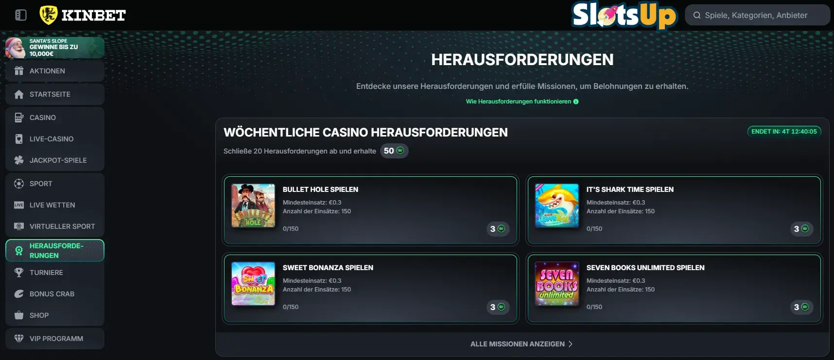 KinBet online casino Herausforderungen