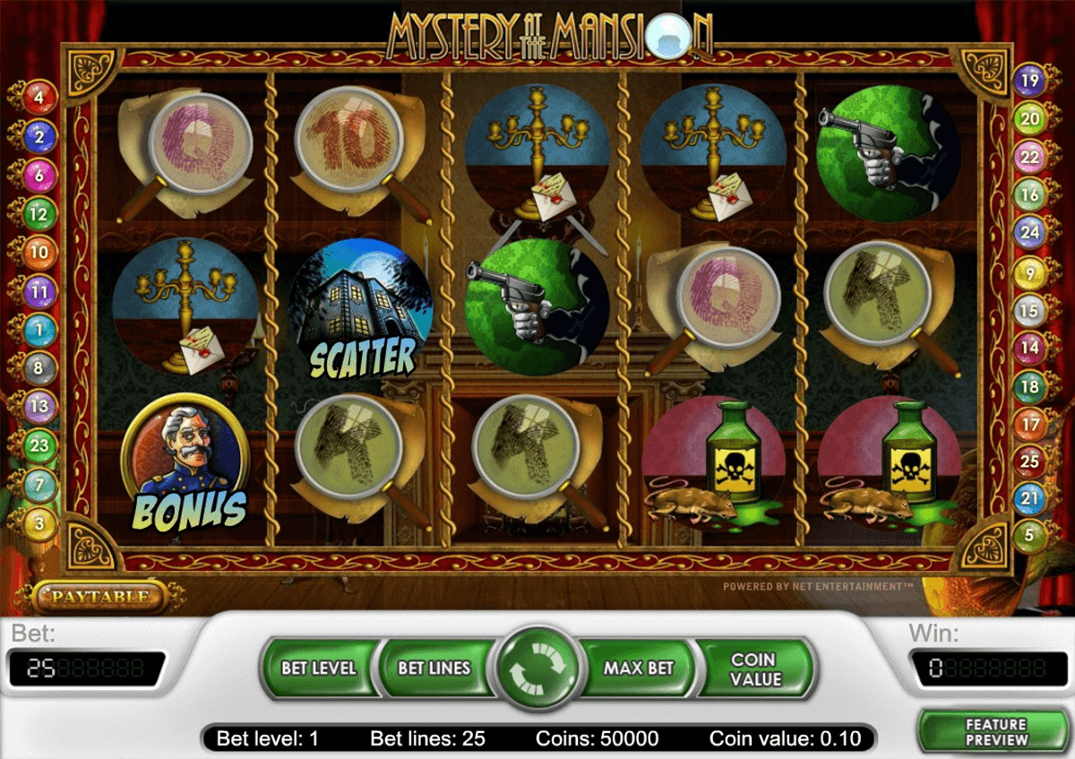 mystery at the mansion netent online spielen